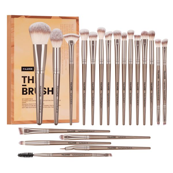 Set of 20 makeup brushes and boxed beauty tools