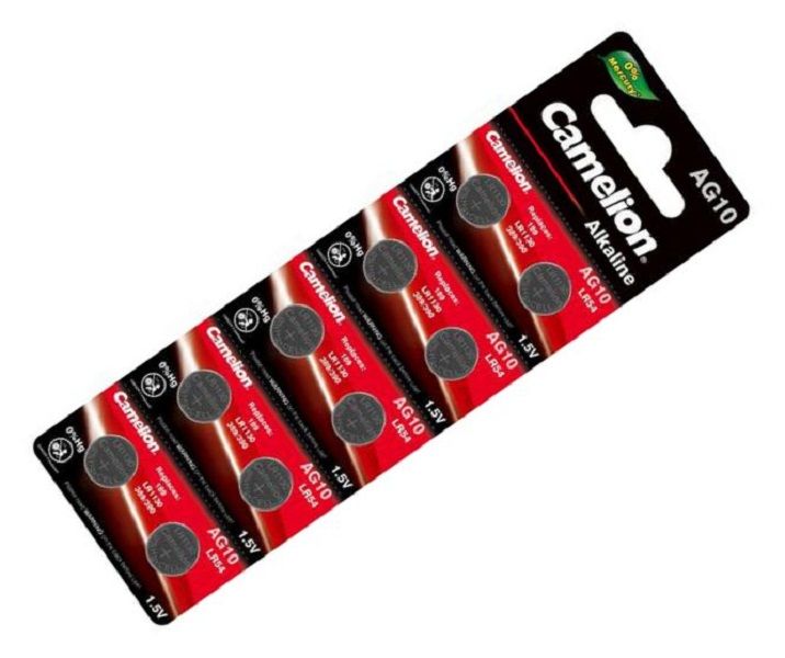 CAMELION AG10-BP10(0%Hg) Coin Battery SOX 1.5V 80mA 11.6x3.1-10P/Card