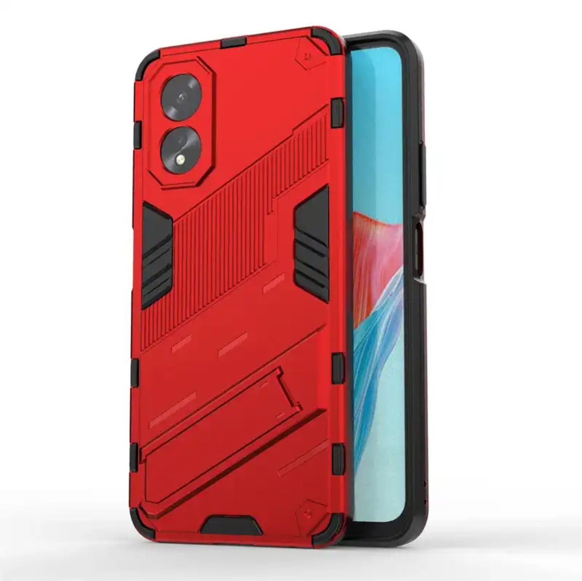 TEKRON Punk Case Shockproof Kickstand Cover Designed for Oppo A18 / A38 ...