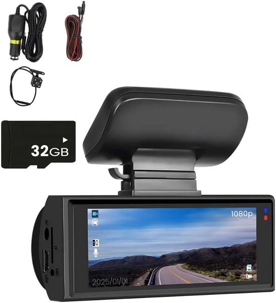 1080P Front and Rear Dashcam, 150 Front &amp; 180 Rotatable In-Car Camera