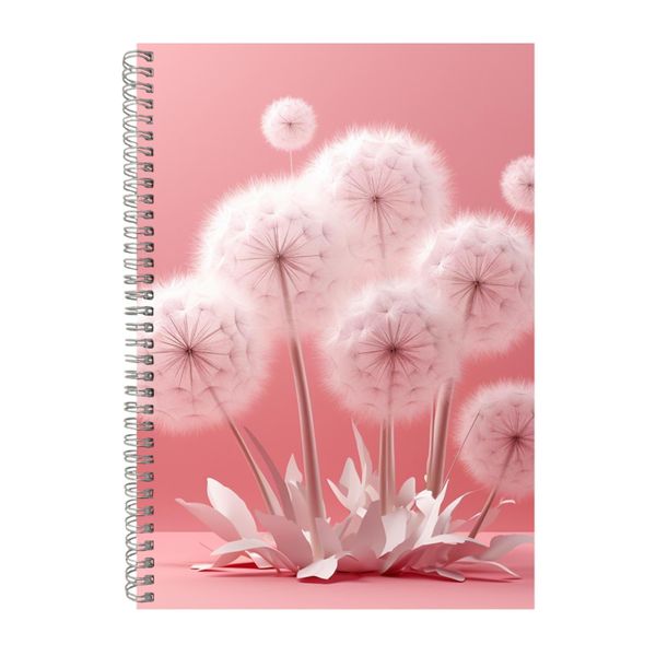 3D White Dandelions Pink Notebook Animals Gift Idea A4 Notepad Pad 108