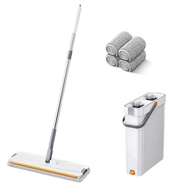 Mop Set, Mops Bucket Sets with Washable 4 Microfiber Pad Household Cleaning