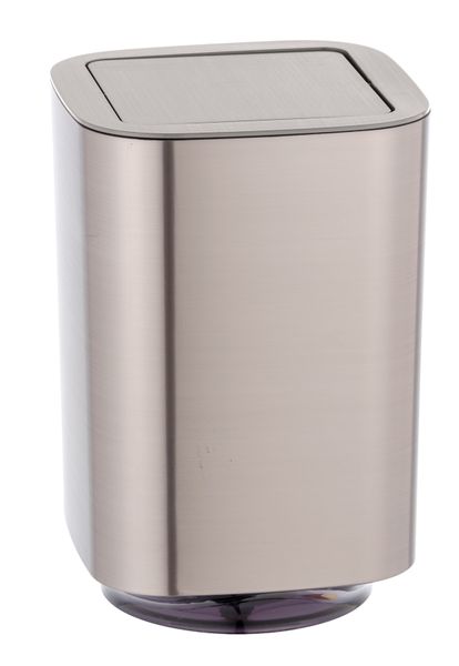 Wenko - Swing Cover Bin 5L - Auron Range - Plastic - Silver