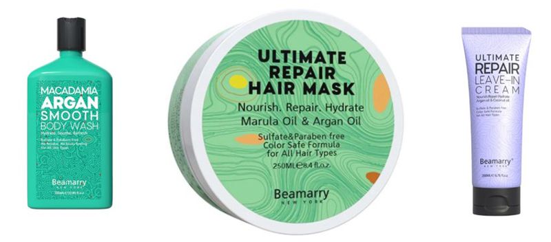 Argan Body Wash, Repair hair Mask and Ultimate Repair Leave-In Cream