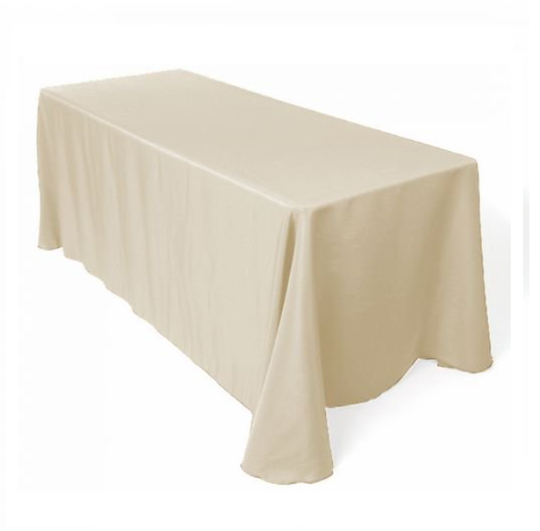 Satin Rectangular Tablecloth 3.3 x 2.3m -Beige
