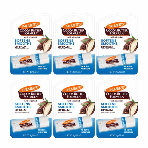 Palmer's Lip Balm Cocoa Butter Softens Smooths - 6 Pack