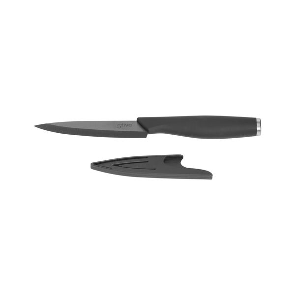 5 Five Simply Smart Paring Black Ceramic Knife - 10cm Blade