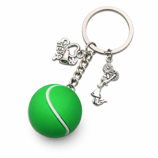 2 Pack - Tennis Ball Charm Keychain - Green &amp; White