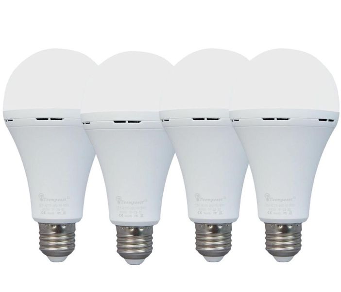 4 Pack 9W E27 Rechargeable Bulb with Built in battery