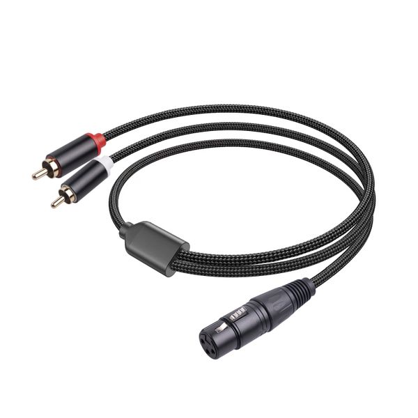 3m XLR Female to Dual RCA Y-Cable - Unbalanced Audio Splitter