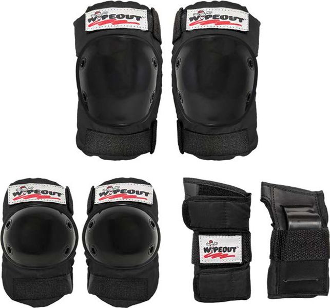 Wipeout 3 Pack Pads - Black 5+ Years
