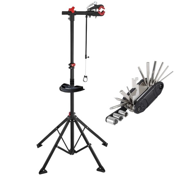Aluminium Bicycle Repair Stand Rack with Quick Release and Repair Tool Kit