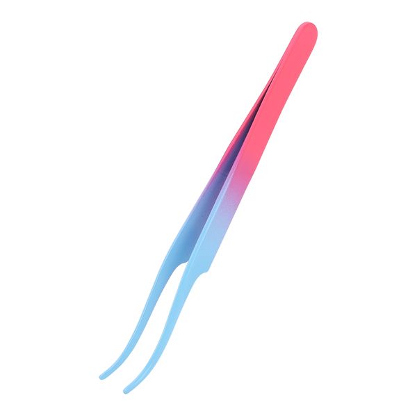 Eyelash Tweezers Gradient Flat Handle Steel