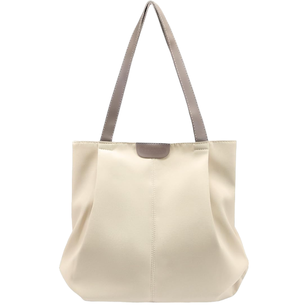 Large Capacity Casual Lightweight Shoulder Tote Bag - Beige