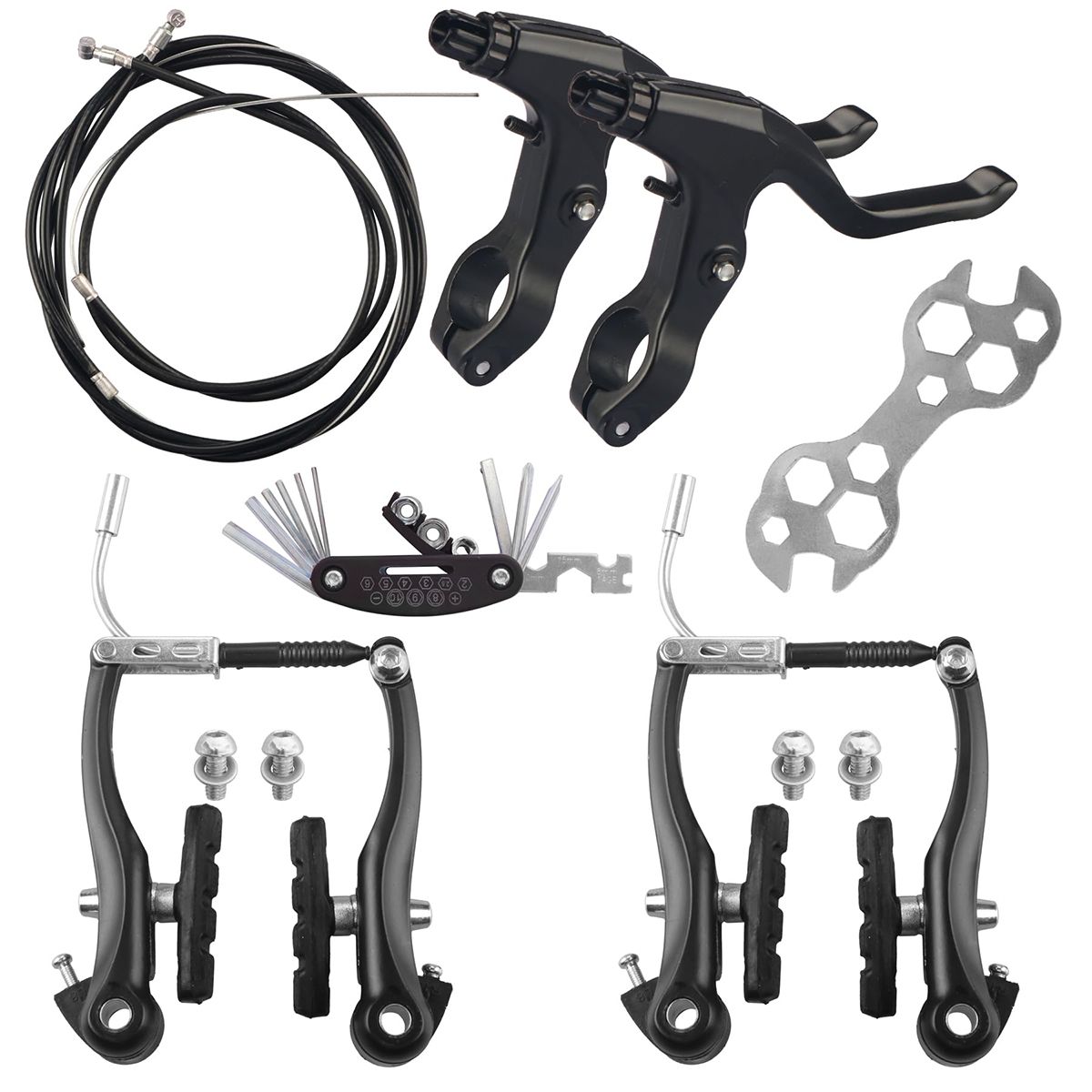 Bike Brakes Set,Universal Bike MTB Brake with Multi-Tool Wrenches