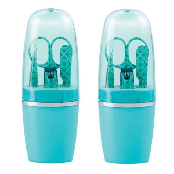 Turquoise Nail Manicure Set In Holder (4 Pieces) Set of 2