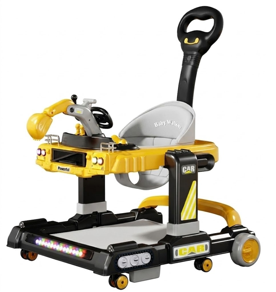 Baby Walker With Parent Push Handle Kids Toy Excavator Toddler Push