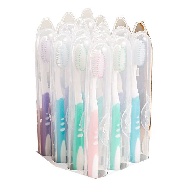 Colorful Soft Bristle Toothbrush Set - 12-Pack Travel &amp; Home Use