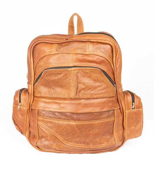 Genuine Leather Laptop Backpack Black