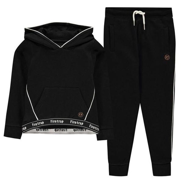Firetrap Junior Girls 2 Piece Jogging Set - Jet Black (Parallel Import)