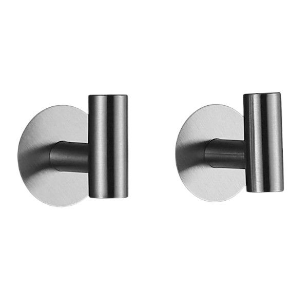 2 Piece - Multifunctional Self Adhesive Stainless Steel Hooks - Silver