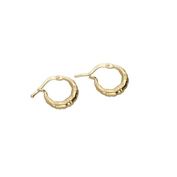 Eterniti 9k Yellow Gold &amp; Silver Creole Hoop Earrings