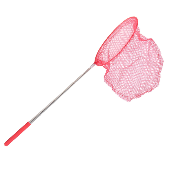 Outdoor Net Bag Stainless Steel Telescopic Catching Net-Red