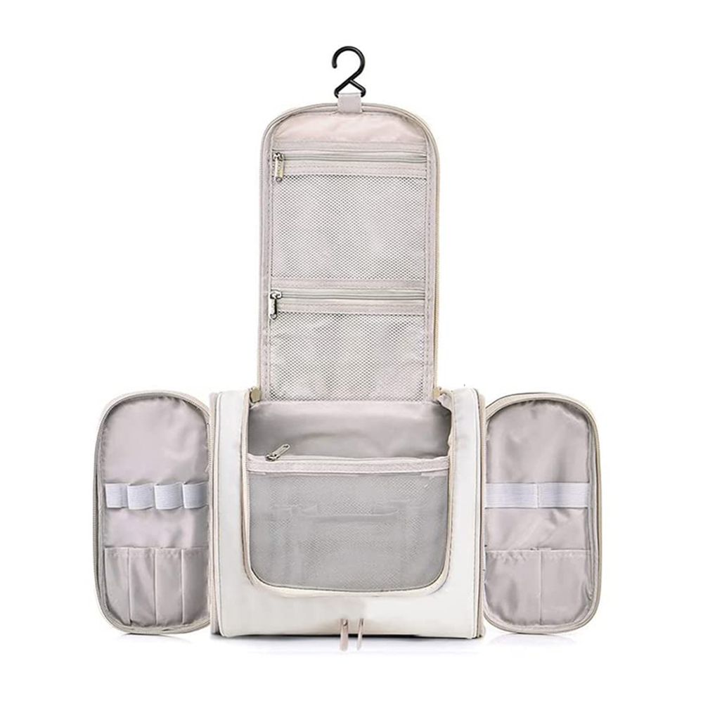 Large Hanging Travel Toiletry Bag Cosmetic Bag Makeup Organizer - Ivory