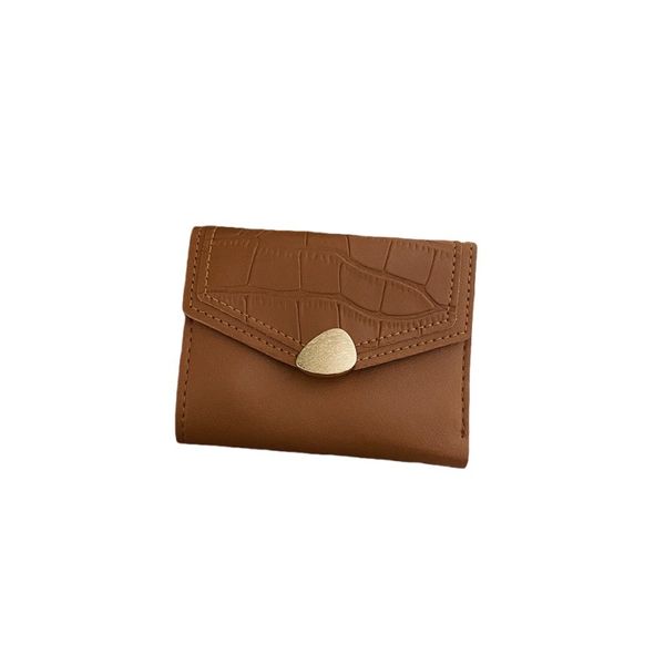 Women's Short Stone-Grain Vintage Multi-Card Wallet