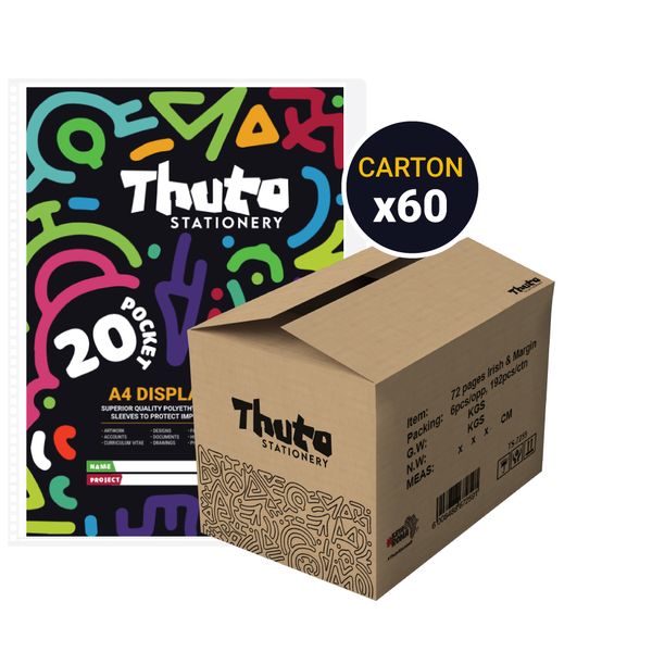 Thuto A4 Display File 20 Pocket (60 Pcs Carton) - Classic Edition