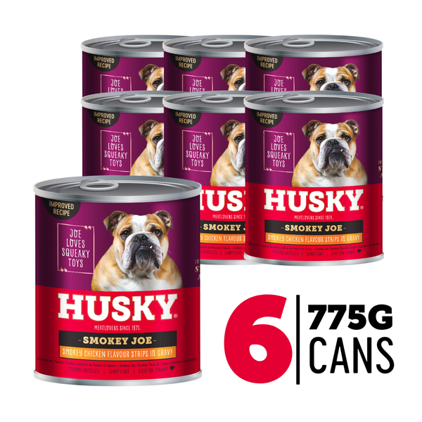 Husky Smokey Joe Chicken Strips (6 x 775g) - High-Protein Wet Dog Food
