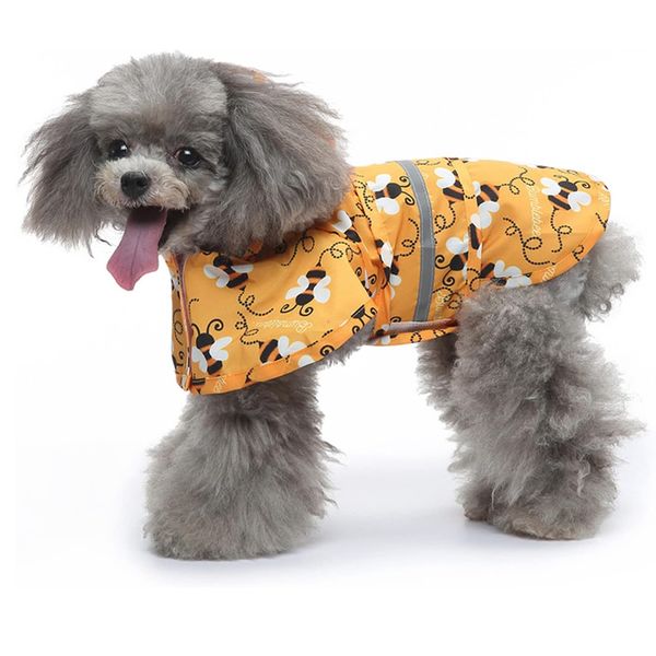 Dog Raincoat Hooded, Reflective Dog Slicker Poncho Adjustable Waterproof