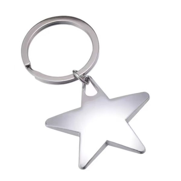 Five Pointed Star Creative Metal Keychain Pendant Men's Keychain Ring