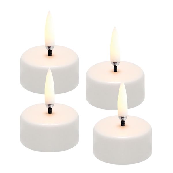 Eledea - Flameless LED Tealight Candles - 4 Pack (3,2 x 2cm)