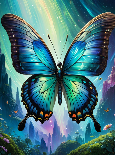 Canvas Wall Art Home Decor - Cosmic Butterfly