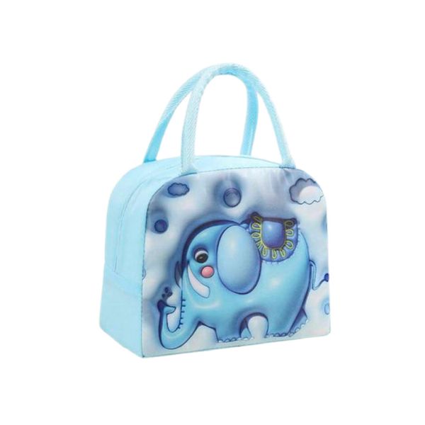 Kids Cute 3D Cartoon Insulated School Lunch Bag - Elephant