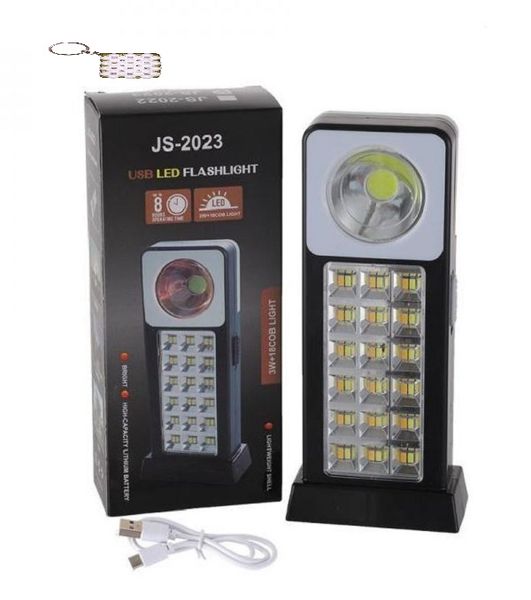 Solar Powered Or USB Rechargeable Emergency Light 3W 18COB+Key Holder