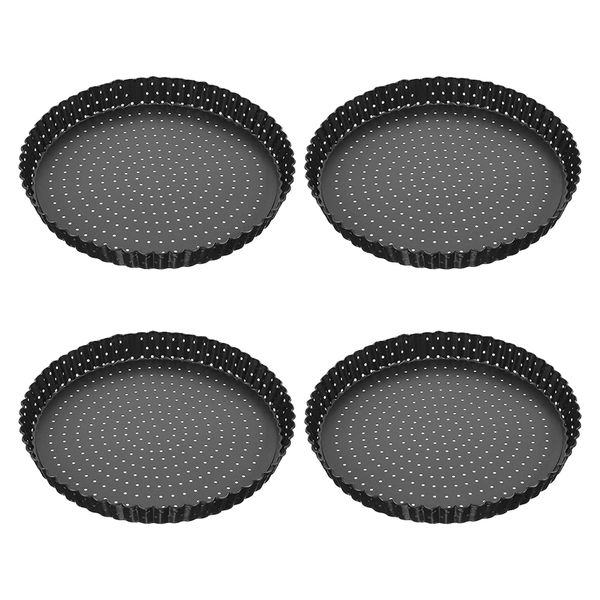 4 Pack 5 Inch Round Perforated Pizza Baking Tray with Holes for Cakes