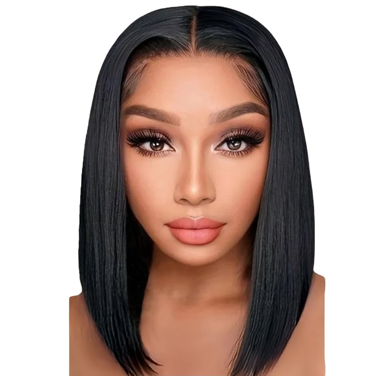 Marigold 14-inch Bob Full Frontal Straight Wig Human Hair Natural Colour