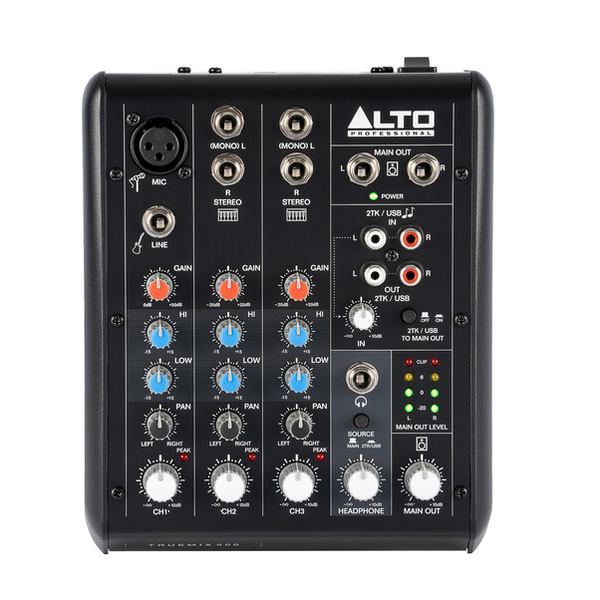 Alto Professional TrueMix 500 - 5-Channel Analog Mixer with USB
