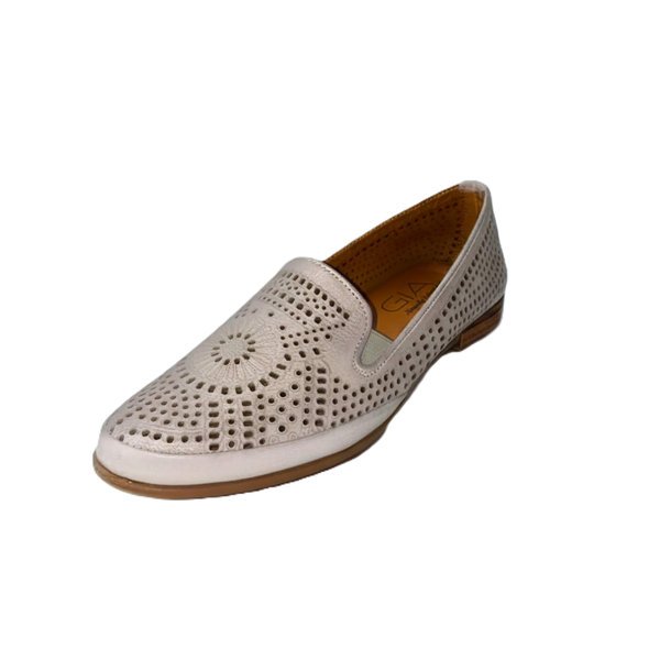 Gia Women Grey Leather Cut Out Loafer