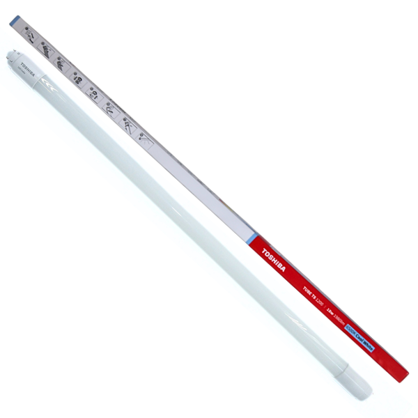 Toshiba T8 LED Glass Tube 1200mm 18W Cool White 6500K - 25 Pack