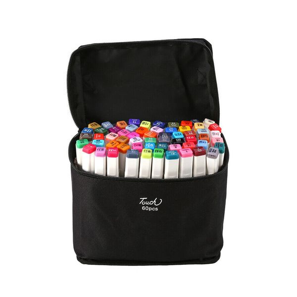 60 Pieces Of Double Head Alcohol Oil Color Art Marker Set - White