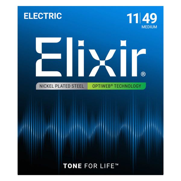 Elixir Optiweb Nickel Plated Medium Electric Guitar Strings (11-49)