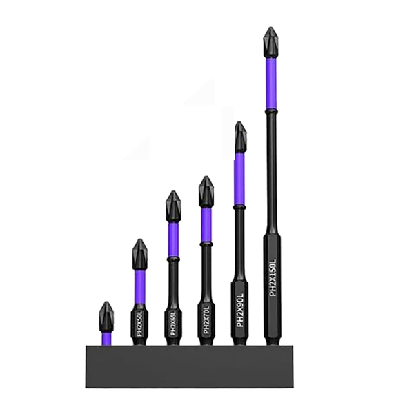 6 Pcs Anti-Slip and Shock-Proof Bits with Screwdriver Compatible with None