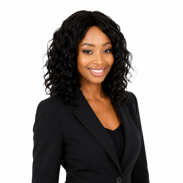 Joedir Black Water Wave Brazilian Human Hair Wig Glueless Wig for Beginner