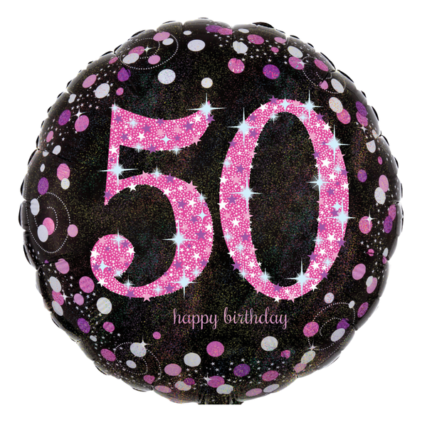 Foil Balloon 18 inch Birthday Pink Celebration 50th