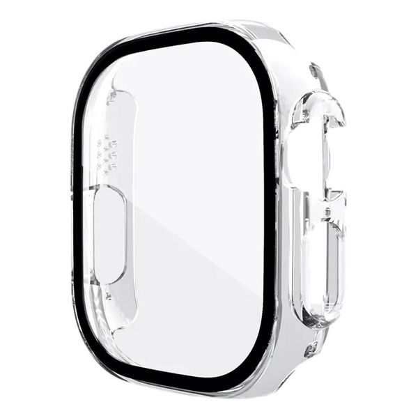 Hard Case 49mm with Glass Screen Protector Compatible with Apple Watch Ultra - Clear