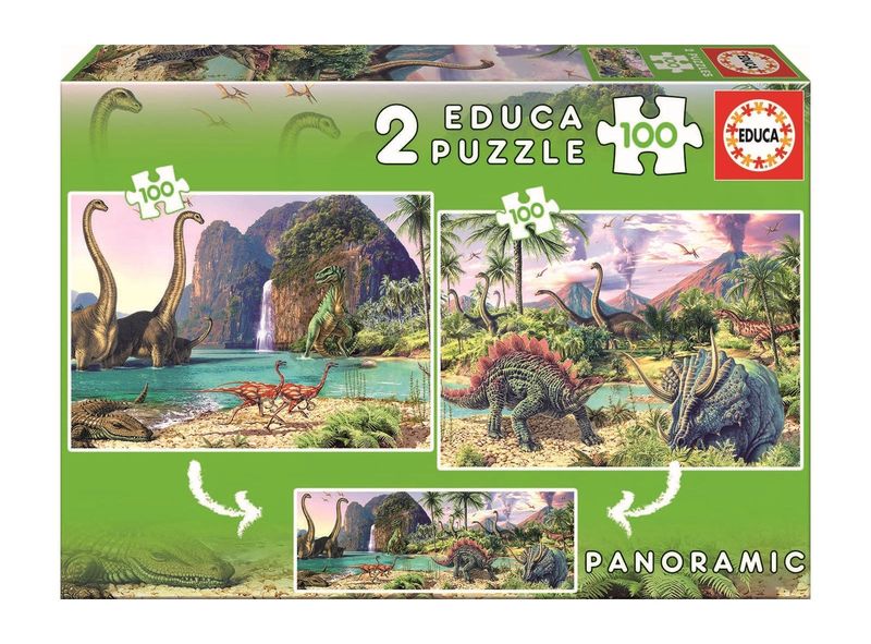 Educa Dino World Puzzles (2x 100 Pieces)