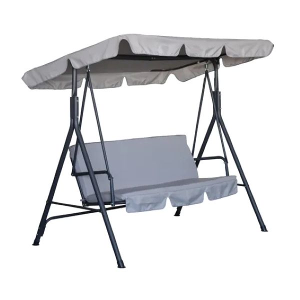 Steel &amp; Polyester Swing Chair Dark Grey L170cmxW112cm